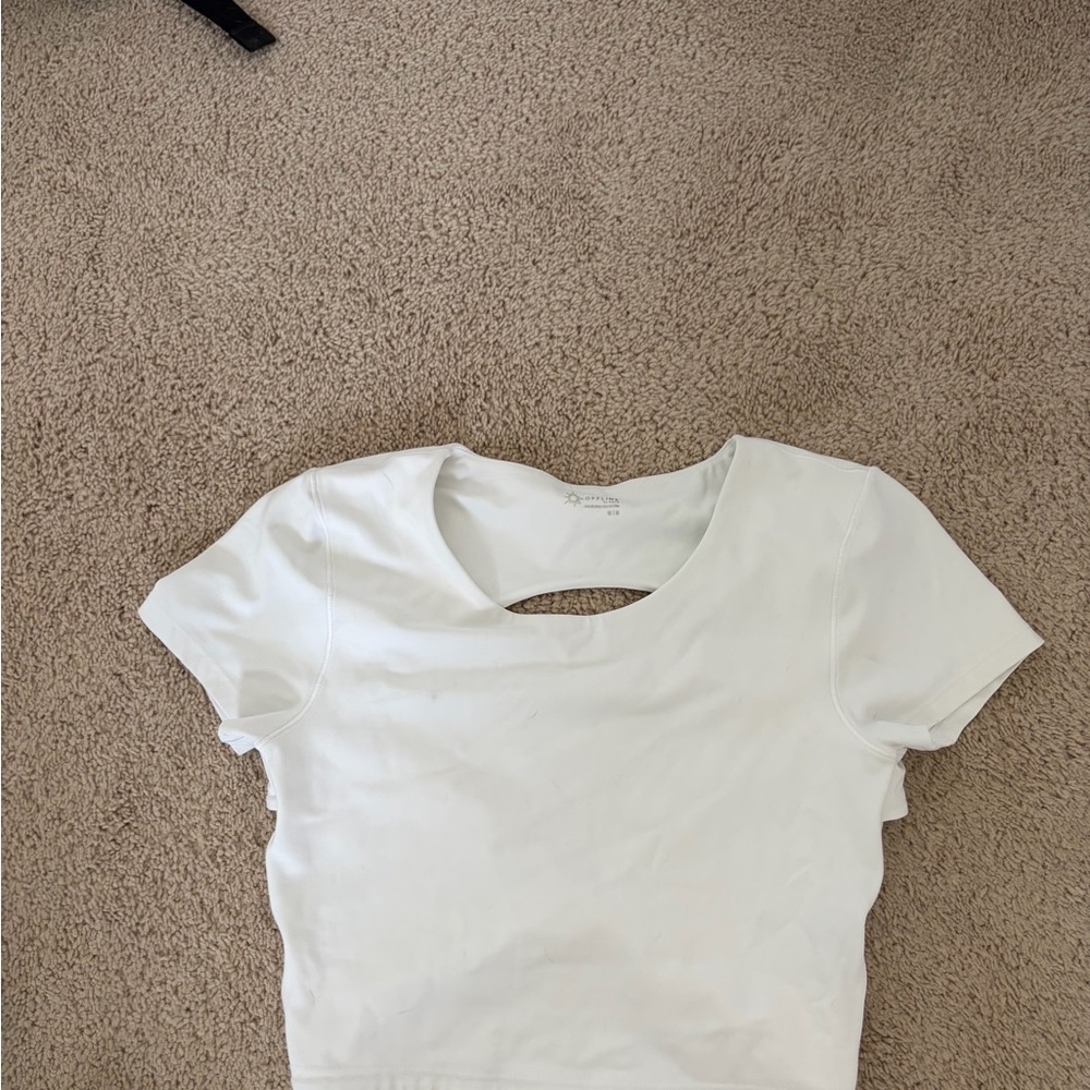 White Keyhole Crop Top - Women